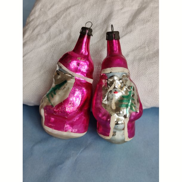 2 h�ndmalede vintage julem�nd julekugler