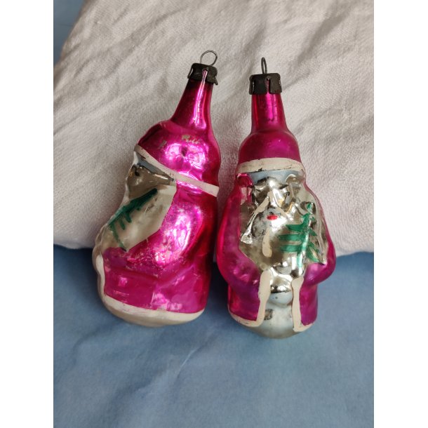 2 h�ndmalede vintage julem�nd julekugler