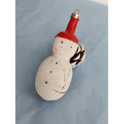 Vintage snemand julekugle, mica