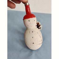 Vintage snemand julekugle, mica
