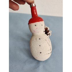 Vintage snemand julekugle, mica