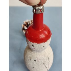 Vintage snemand julekugle, mica