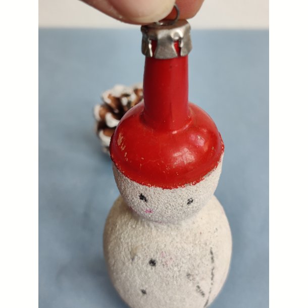 Vintage snemand julekugle, mica