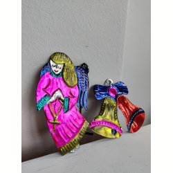 Engel og klokker, mexikansk metal julepynt