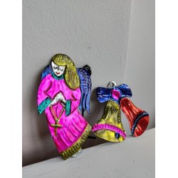 Engel og klokker, mexikansk metal julepynt
