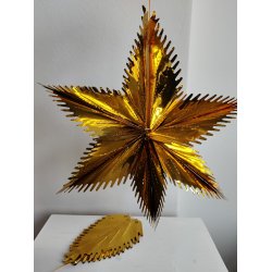 Folde-ud julestjerner i guldfolie, 1960erne