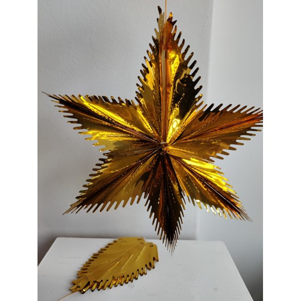 Folde-ud julestjerner i guldfolie, 1960erne