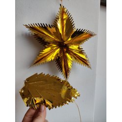 Folde-ud julestjerner i guldfolie, 1960erne