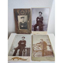 4 antikke fotos af s�m�nd