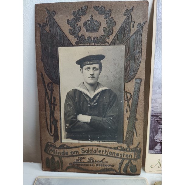 4 antikke fotos af s�m�nd