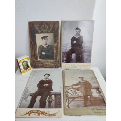 4 antikke fotos af s�m�nd