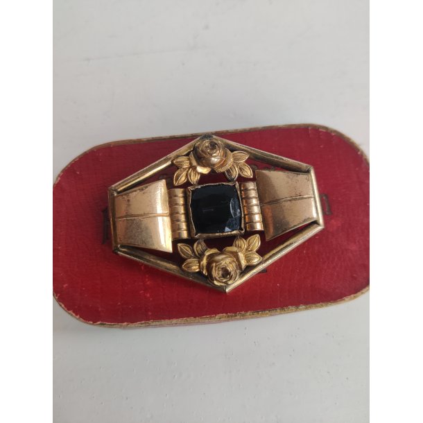 Antik stor fransk broche m. roser