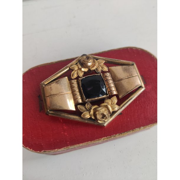 Antik stor fransk broche m. roser