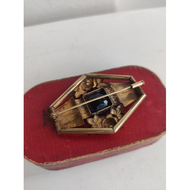 Antik stor fransk broche m. roser