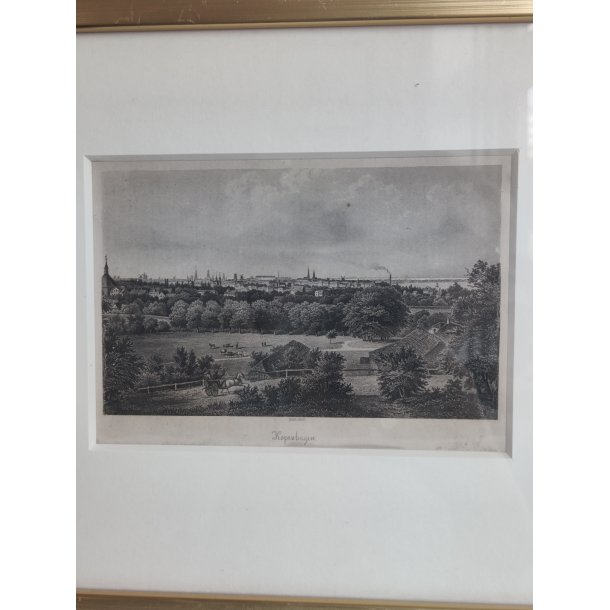 Kopenhagen antikt tryk i ramme