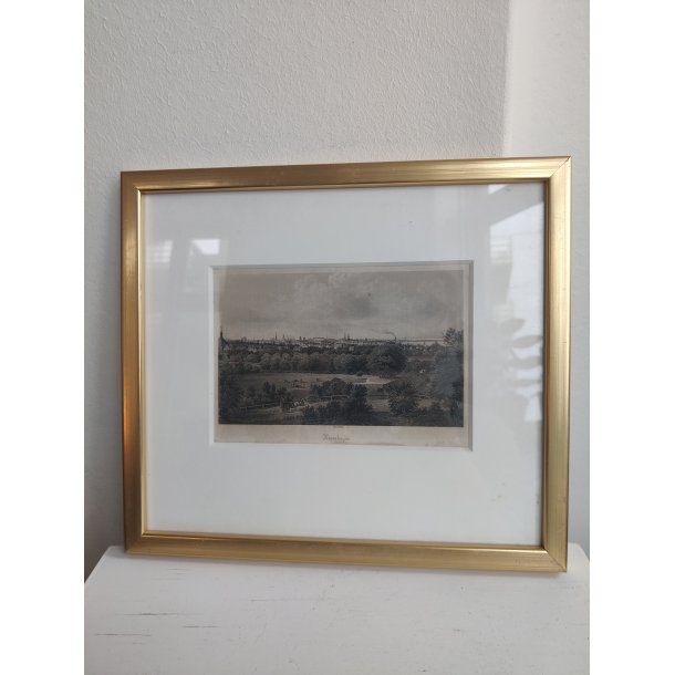 Kopenhagen antikt tryk i ramme