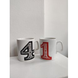 Retro nummer-krus 1 og 4, Staffordshire England