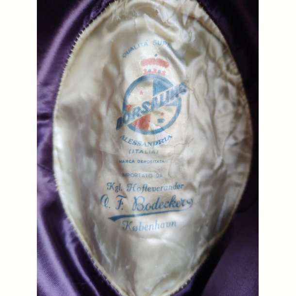 Vintage Borsalino herrehat, m�rkebl� fedora str. 6 1/2