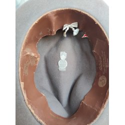 Vintage Borsalino herrehat, lysebrun fedora str 5