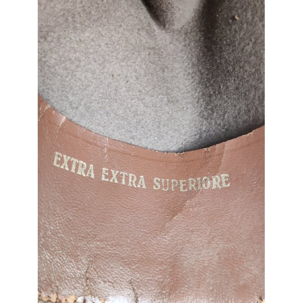 Vintage Borsalino herrehat, lysebrun fedora str 5