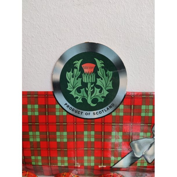 Vintage kasse med 12 mini sylteglas fra Skotland