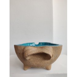 K�hler turkis gris, keramikfad af Nils K�hler