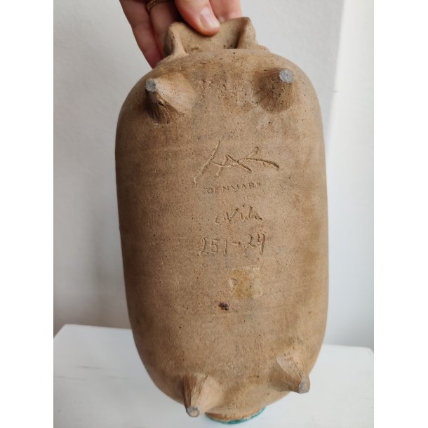 K�hler turkis gris, keramikfad af Nils K�hler