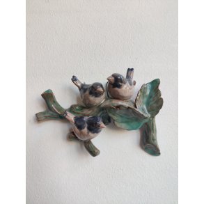 Dissing keramik relief med tre spurve