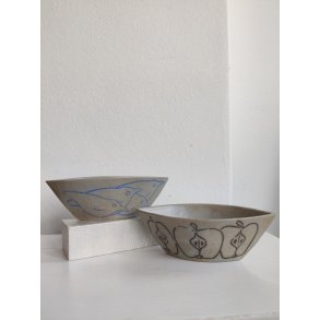 Keramikskle med fugle og bler, Trine Heegaard