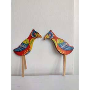 Vintage nytrspynt, to farverige fold-ud fugle