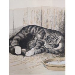 Ib Andersen tryk af kattemor og killinger, 1941