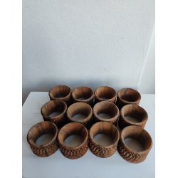 12 udsk�rne vintage servietringe i tr�