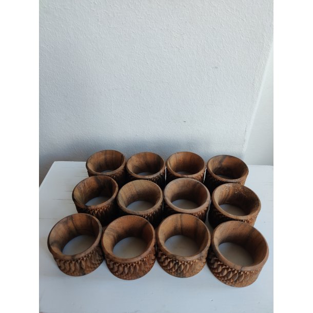 12 udsk�rne vintage servietringe i tr�