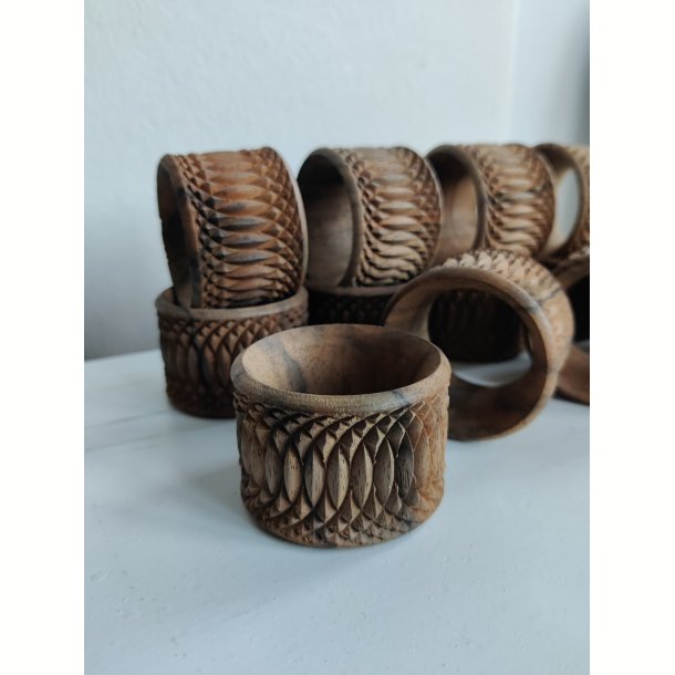 12 udsk�rne vintage servietringe i tr�