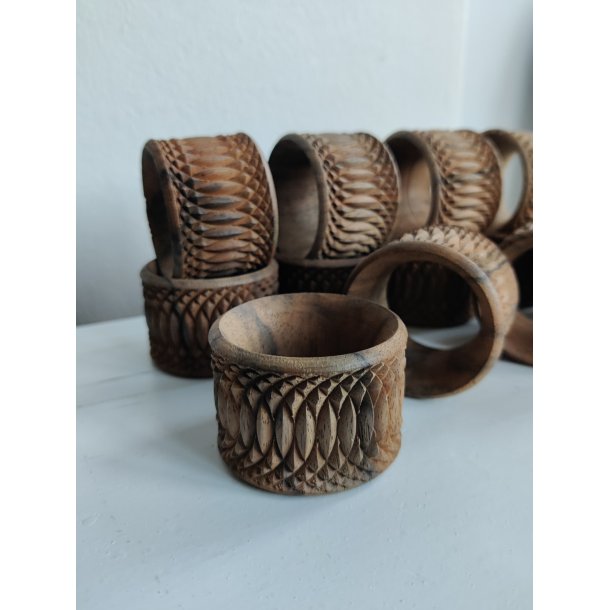 12 udsk�rne vintage servietringe i tr�