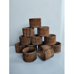 12 udsk�rne vintage servietringe i tr�