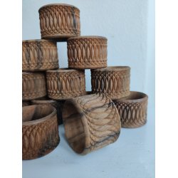 12 udsk�rne vintage servietringe i tr�