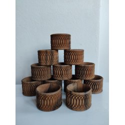 12 udsk�rne vintage servietringe i tr�