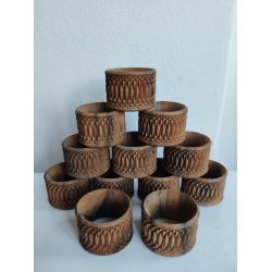 12 udsk�rne vintage servietringe i tr�