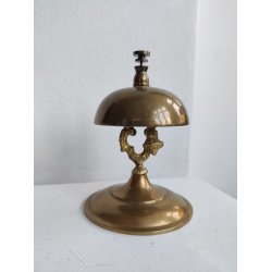 H�j hotelklokke i messing