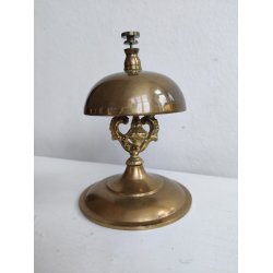 H�j hotelklokke i messing