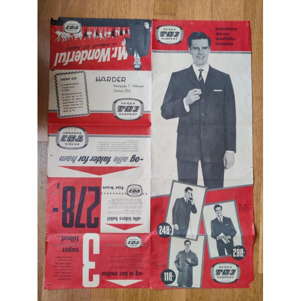 Fold-ud reklame for herret�j, 1960 med Europakort