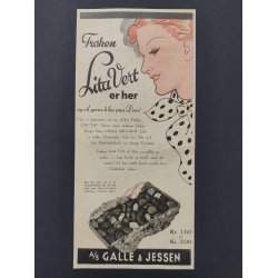 Fr�ken Lita Vert, reklame for Galle &amp; Jessen 1934