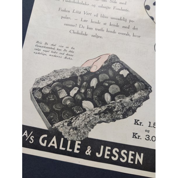 Fr�ken Lita Vert, reklame for Galle &amp; Jessen 1934