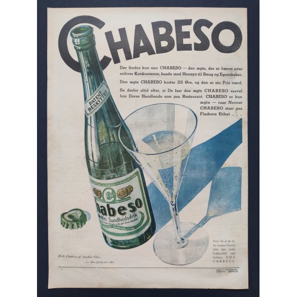 Chabeso reklame fra 1934