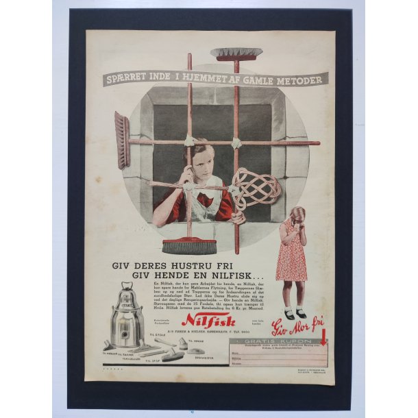 Nilfisk reklame, Giv Deres Hustru fri, 1934