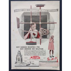 Nilfisk reklame, Giv Deres Hustru fri, 1934