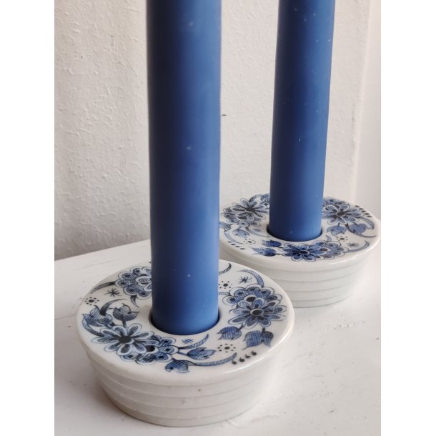 2 porcel�nsstager med bl� blomster, PLA Denmark