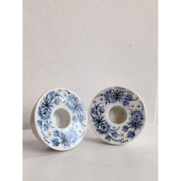 2 porcel�nsstager med bl� blomster, PLA Denmark