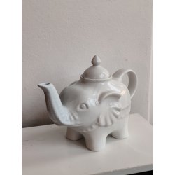 .Elefant-tekande, hvid porcel�n